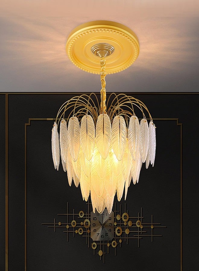 Chinflly 2 Pieces PU Ceiling Medallion,Ceiling Cover Plate Round Home Lighting Ceiling Medallion Decorative Ring for Light Fixtures Ceiling Fans Chandeliers,Gold - Image 4